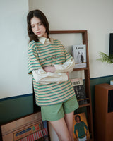ストライプロゴTシャツ [BEIGE]