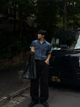 Ron western denim short-sleeved shirt