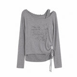セラ レース レイヤード シャーリング Tシャツ