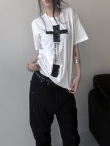 cross lettering crack T (3color)