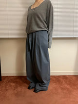 Belted cotton pants