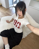 グリーナンバープリント半袖 T シャツ