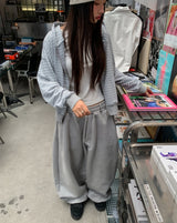 ナズピンタックベルティドバルーンスウェットパンツ