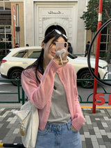 ハッシュウールラウンドカーディガン