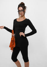 [B-BASIC] Tension Standard Slim U-Neck Long Sleeve Tee (2 SIZE)
