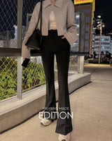 【MADE】Slit Hem High-Waisted Slacks