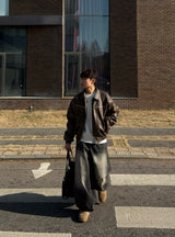 ROOM LEATHER PADDED JACKET