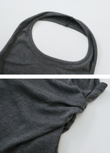 Strap Halter Neck Warm Shirring Sleeveless (2color)