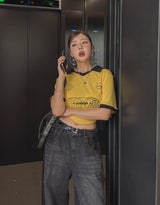 ロマンストラックカラー半袖Tシャツ