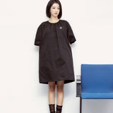 MINIMAL BALLON PINTUCK DRESS_BLACK