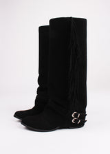 FRINGE SUEDE LONG BOOTS