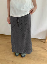 Neiro Cotton Dot Maxi Long Skirt