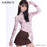 allbubble ピンクメッシュトップ
