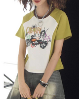 Chemical Girls Printed short-sleeved raglan round-neck T-shirt