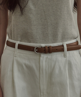 Basic Slim Round Leather Belt – 6 Colors