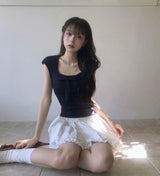 [♡MADE♡] ブリットリボントップ+コットンイフフリルskセット