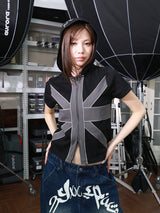 クロスパッチフーディー (BLACK)