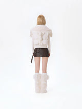 13DE MARZO Doozoo Detachable Short Down Jacket Beige
