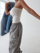 Side shirring napping jogger & wide pants