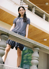 シアードチェックトップ(Navy)