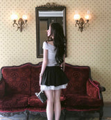 jazz all-off shirring lace top
