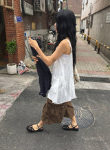 [unisex] ナホリ スナップ ストリング バミューダ バンディングパンツ
