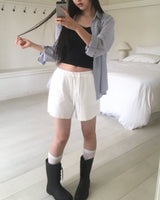 Momu Stripe Burton Lace Cotton Short Pants