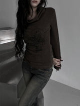 melt drape neck slim T (3color)
