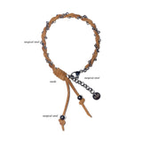 suede chain bracelet (brown)