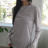 エスニックシースルーバックスリットスナップボタンTシャツ