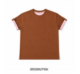 [unisex] ロベン カラーマッチング ロールアップ ショートスリーブ Tシャツ