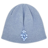 Drop Bead Angora Short Beanie [Blue]