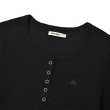 KIRSH PLAIN SLIM FIT HENLEY NECK T-SHIRT - BLACK 