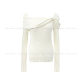 Chiro Ribbon Off-Shoulder Knit