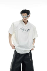イリデセントデコンストラクテッドVネックTシャツ