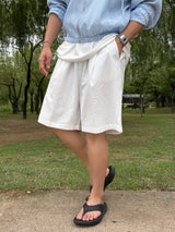 Cooling seersucker bermuda pants