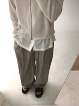ストライプ バンディング レーヨン スラックス(2colors)