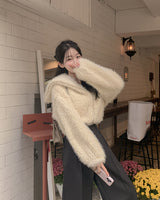 Fur zip-up jacket