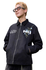 ビンテージフローラルエンブロイダードカラージャケット