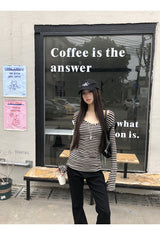 ストライプスリムラインロングTシャツ