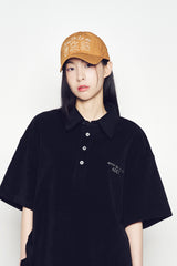 25SS テリーロゴエンボショートスリーブカラーTシャツ ブラック