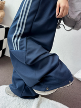 DOWN SNAP 🍩🫐 HALF TRACK 3 LINE PANTS 🍩🫐🩶🖤4COLOR