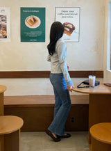 Panyu Hidden Banding Semi-Bootcut Denim Pants