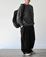 DRW D-RING ONE TUCK BALLOON PANTS BK 