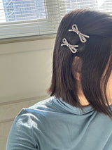 グリッターリボンヘアピン (2color)