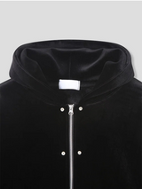 [Unisex] Velvet mink hood zip up