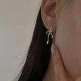 [92.5silver] フローリボンピアス