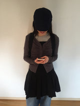 Shirring V-neck cardigan (4 colors)