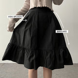 Midu Back Banding Pin Tuck Shirring A-Line Midi Skirt