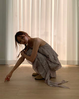 evelyn ruffle long dress
